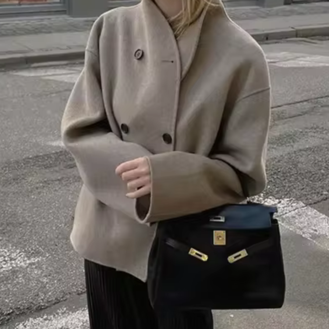 Wollmantel mit Stehkragen