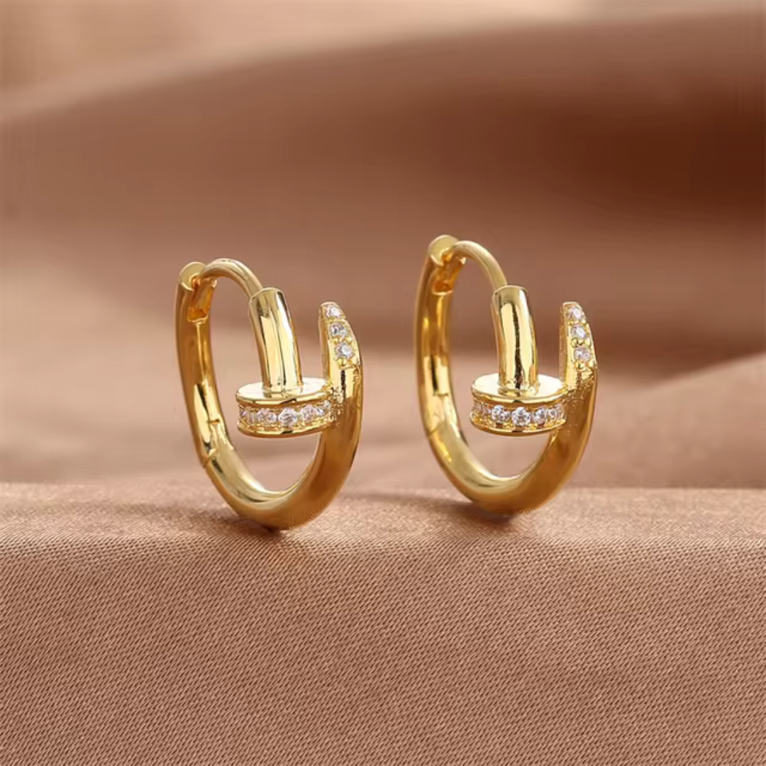925 silver plated zircon hoop earrings