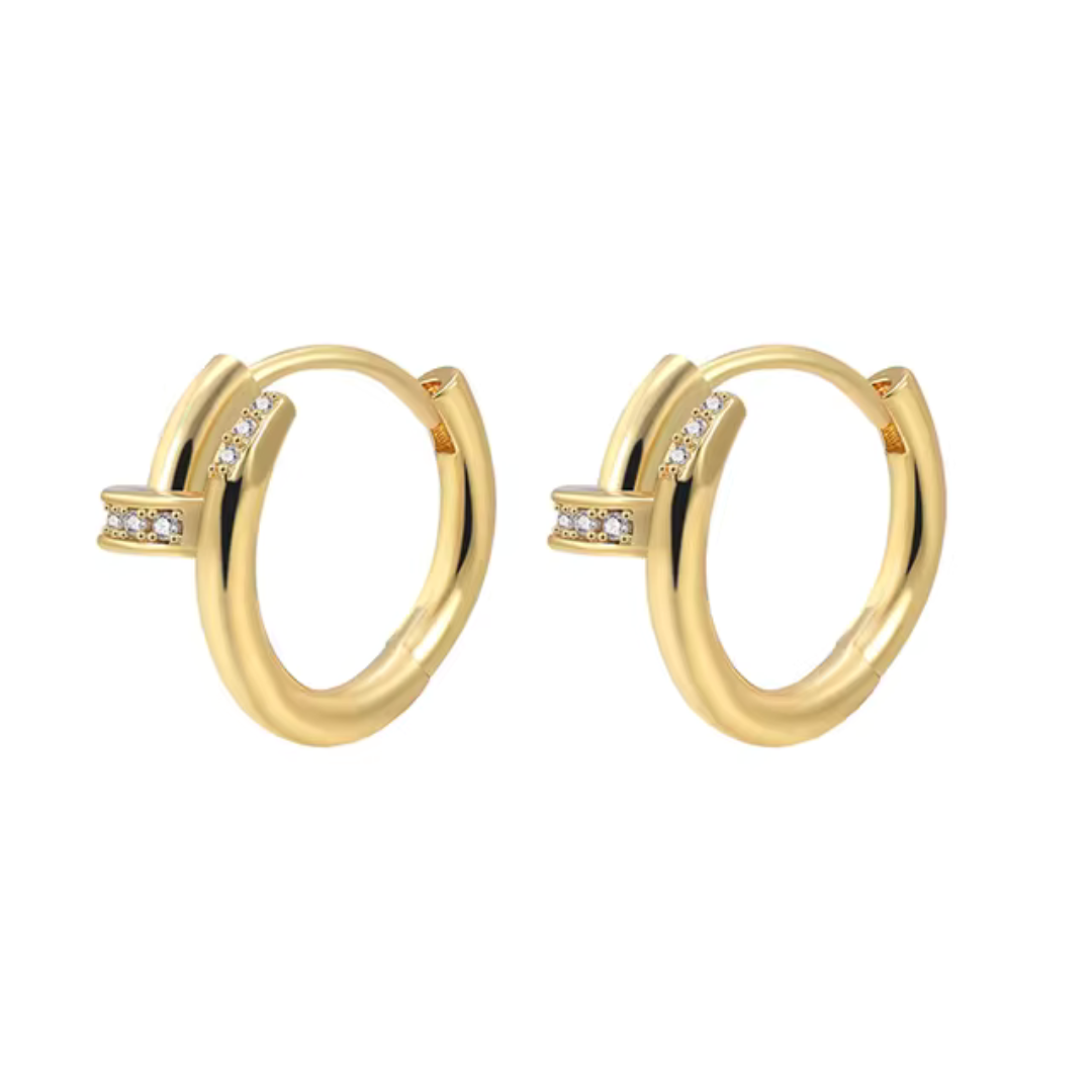 925 silver plated zircon hoop earrings