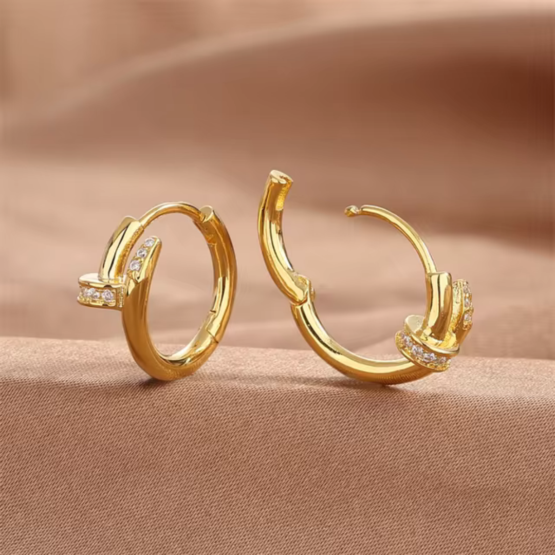 925 silver plated zircon hoop earrings